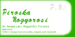 piroska mogyorosi business card